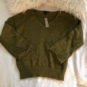 JCREW GREEN V NECK SWEATER